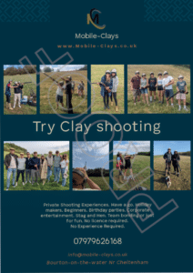 A flyer for try clay shooting.